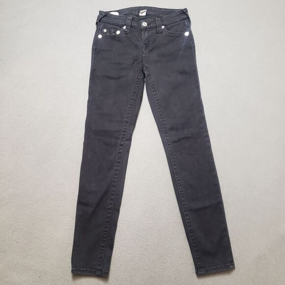 True Religion Halle Mid Rise Super skinny black jeans Size 28 - Picture 5 of 13